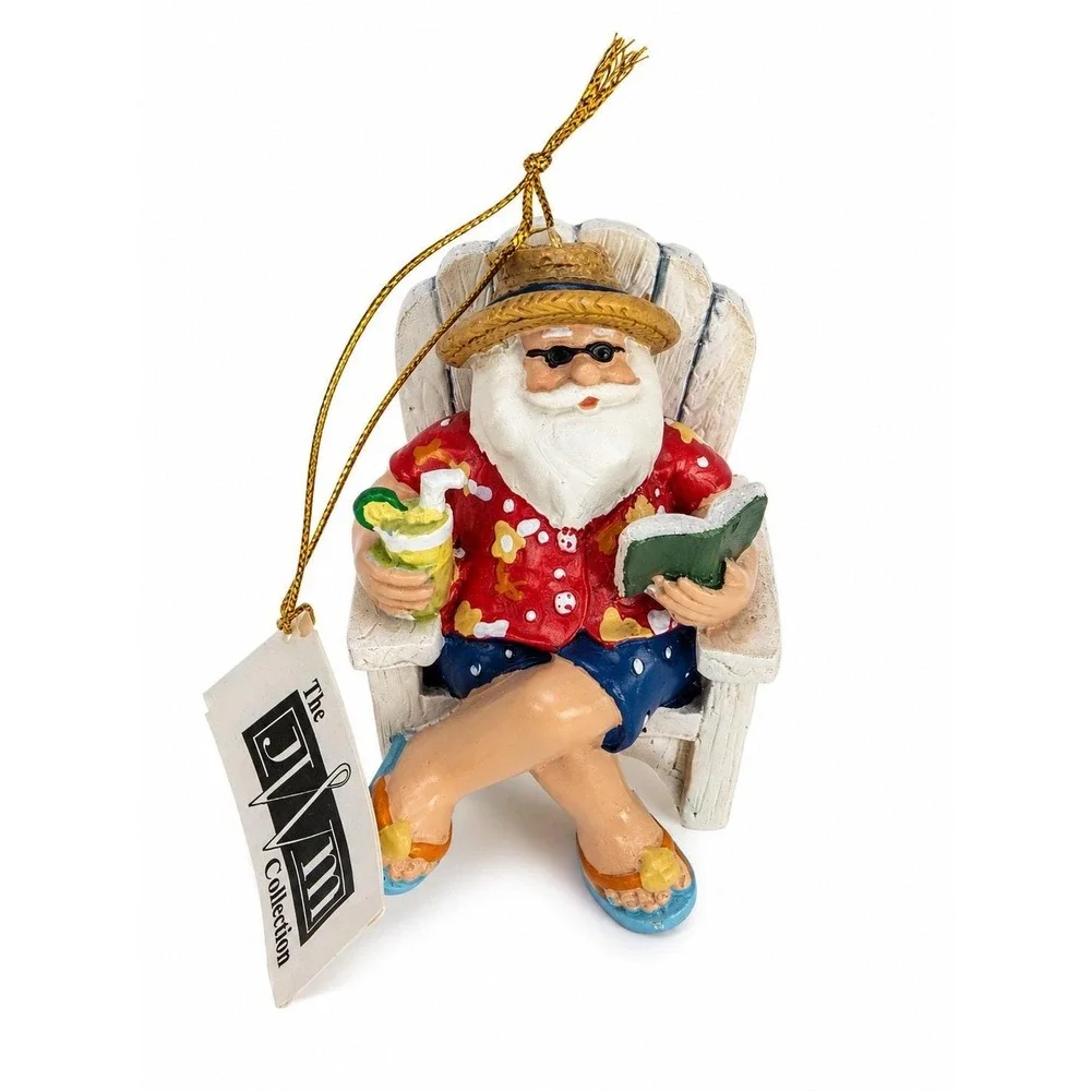 The Ganz Collection Beach Santa in Adirondack Chair Christmas Ornament Tropical